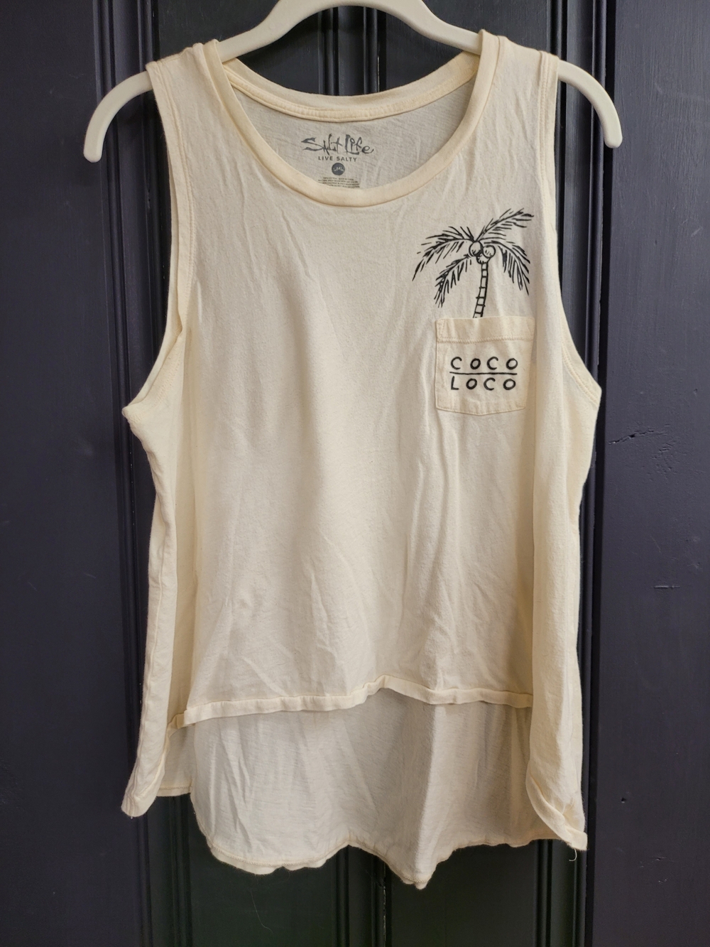 Salt Life Cream Coco Loco Palm Pocket Tank